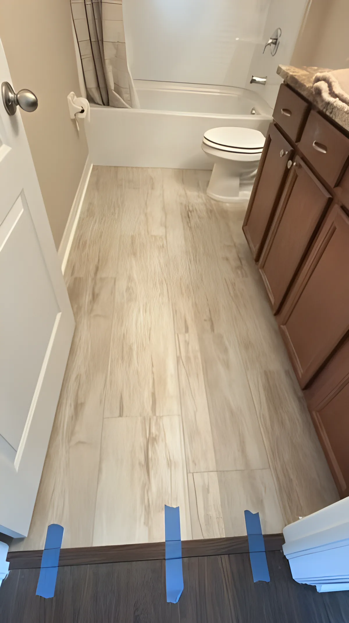Bathroom waterproof flooring installed by R.C Galli