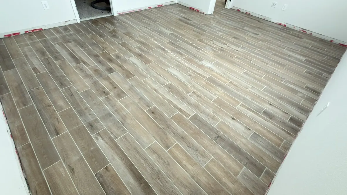 Luxury vinyl plank flooring in a spacious living room